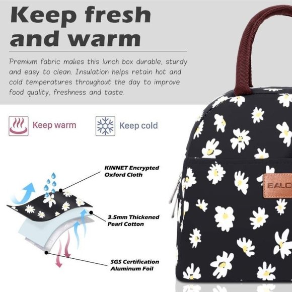 Lunch Bag for Women Men Insulated Lunch Box for Adult Reusable Lunch Tote Bag - Picture 3 of 7